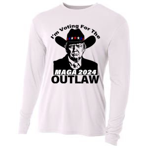 Im Voting For The Outlaw Funny Trump Maga 2024 Cooling Performance Long Sleeve Crew