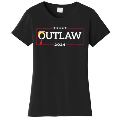 Im Voting For The Outlaw The Convicted Felon Funny Trump Women's T-Shirt