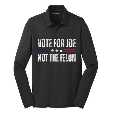 IM Voting For Joe Biden Vote Not The Felon 2024 Elections Silk Touch Performance Long Sleeve Polo