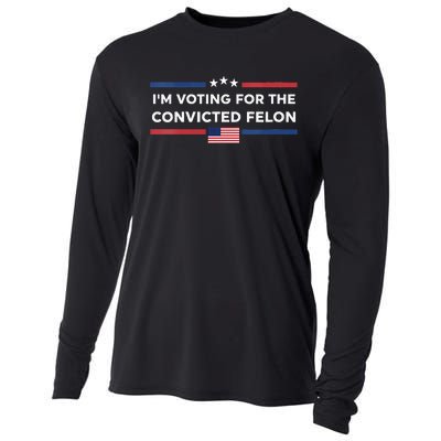 Im Voting For Convicted Felon Us Flag Trump 2024 Cooling Performance Long Sleeve Crew