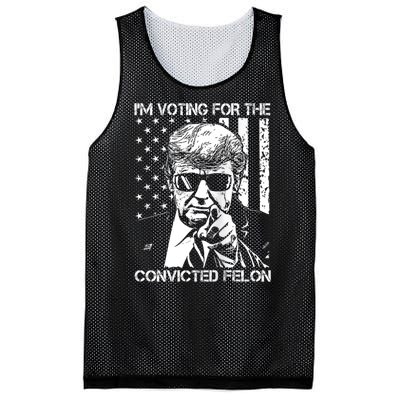 IM Voting For The Convicted Felon Funny Trump 2024 Mesh Reversible Basketball Jersey Tank