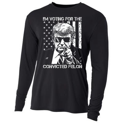 IM Voting For The Convicted Felon Funny Trump 2024 Cooling Performance Long Sleeve Crew