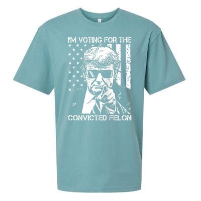 IM Voting For The Convicted Felon Funny Trump 2024 Sueded Cloud Jersey T-Shirt