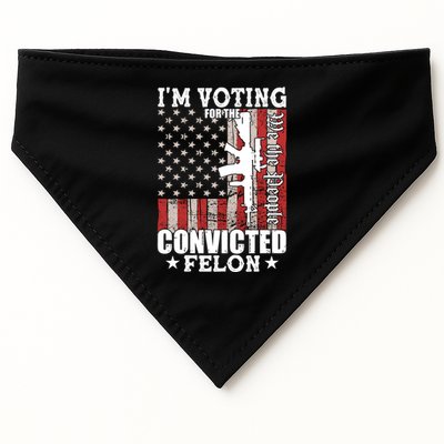 Im Voting For The Convicted Felon We The People Usa Flag USA-Made Doggie Bandana