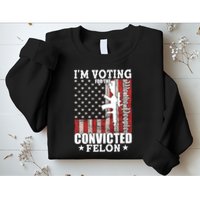 Im Voting For The Convicted Felon We The People Usa Flag Sweatshirt