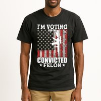 Im Voting For The Convicted Felon We The People Usa Flag Tall T-Shirt