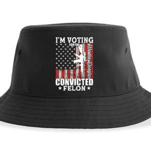 Im Voting For The Convicted Felon We The People Usa Flag Sustainable Bucket Hat