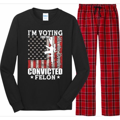 Im Voting For The Convicted Felon We The People Usa Flag Long Sleeve Pajama Set