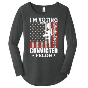 Im Voting For The Convicted Felon We The People Usa Flag Women's Perfect Tri Tunic Long Sleeve Shirt