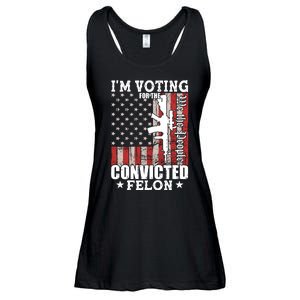 Im Voting For The Convicted Felon We The People Usa Flag Ladies Essential Flowy Tank