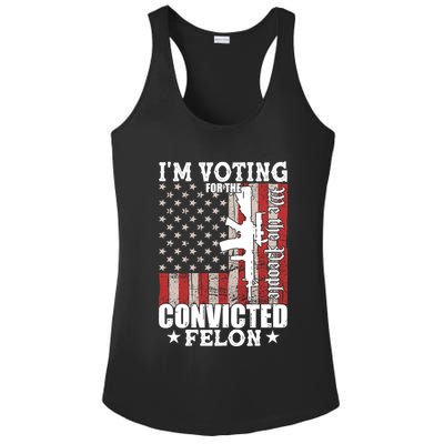 Im Voting For The Convicted Felon We The People Usa Flag Ladies PosiCharge Competitor Racerback Tank