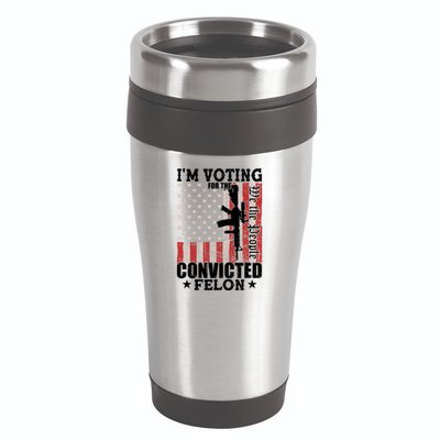 Im Voting For The Convicted Felon We The People Usa Flag 16oz Travel Tumbler