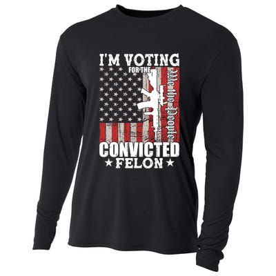 Im Voting For The Convicted Felon We The People Usa Flag Cooling Performance Long Sleeve Crew