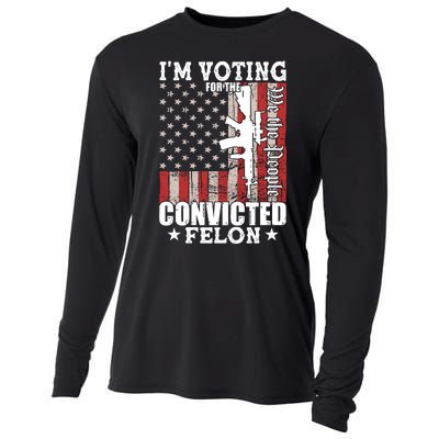 Im Voting For The Convicted Felon We The People Usa Flag Cooling Performance Long Sleeve Crew