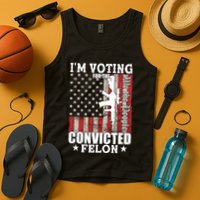 Im Voting For The Convicted Felon We The People Usa Flag Tank Top