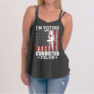 Im Voting For The Convicted Felon We The People Usa Flag Women's Strappy Tank