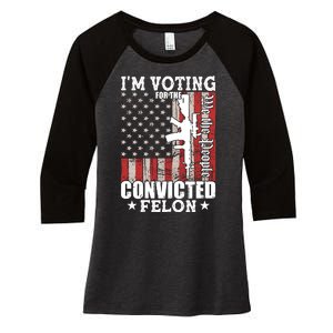 Im Voting For The Convicted Felon We The People Usa Flag Women's Tri-Blend 3/4-Sleeve Raglan Shirt