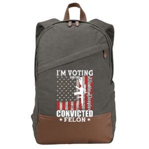 Im Voting For The Convicted Felon We The People Usa Flag Cotton Canvas Backpack