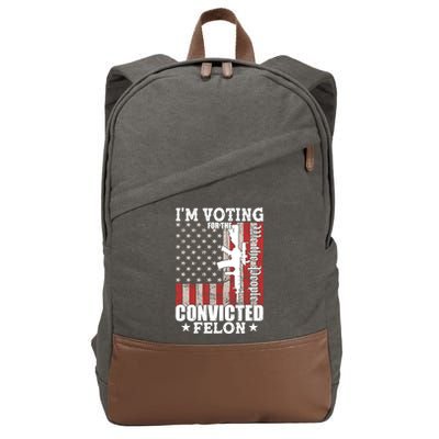 Im Voting For The Convicted Felon We The People Usa Flag Cotton Canvas Backpack