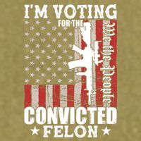 Im Voting For The Convicted Felon We The People Usa Flag Garment-Dyed Women's Muscle Tee