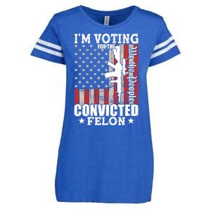 Im Voting For The Convicted Felon We The People Usa Flag Enza Ladies Jersey Football T-Shirt