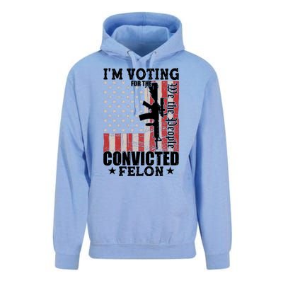 Im Voting For The Convicted Felon We The People Usa Flag Unisex Surf Hoodie