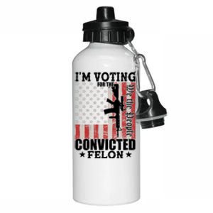 Im Voting For The Convicted Felon We The People Usa Flag Aluminum Water Bottle