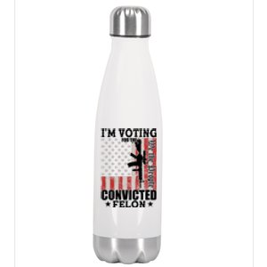 Im Voting For The Convicted Felon We The People Usa Flag Stainless Steel Insulated Water Bottle