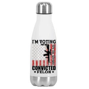 Im Voting For The Convicted Felon We The People Usa Flag Stainless Steel Insulated Water Bottle