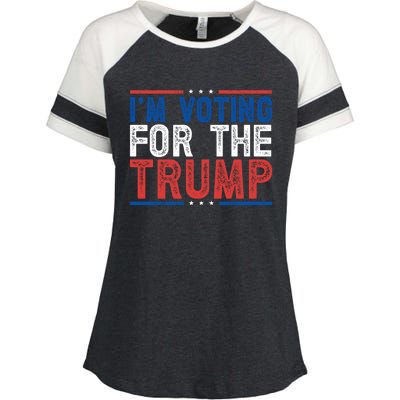 IM Voting For The Trump Election 2024 Free Trump Gift Enza Ladies Jersey Colorblock Tee