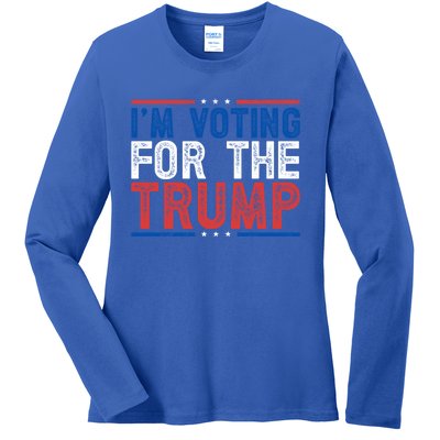 IM Voting For The Trump Election 2024 Free Trump Gift Ladies Long Sleeve Shirt