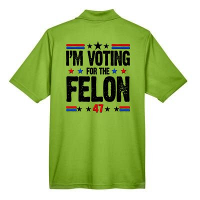 Im Voting For The Felon Trump 2024 Front Back Men's Origin Performance Pique Polo