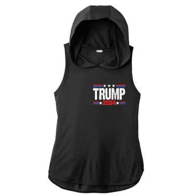 Im Voting For The Felon Trump 2024 Front Back Ladies PosiCharge Tri-Blend Wicking Draft Hoodie Tank