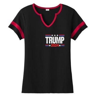 Im Voting For The Felon Trump 2024 Front Back Ladies Halftime Notch Neck Tee