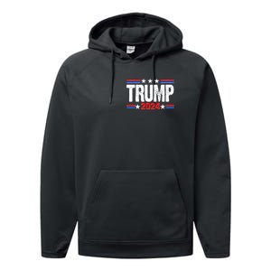 Im Voting For The Felon Trump 2024 Front Back Performance Fleece Hoodie