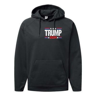 Im Voting For The Felon Trump 2024 Front Back Performance Fleece Hoodie