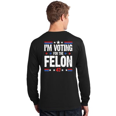 Im Voting For The Felon Trump 2024 Front Back Long Sleeve Shirt