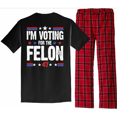 Im Voting For The Felon Trump 2024 Front Back Pajama Set