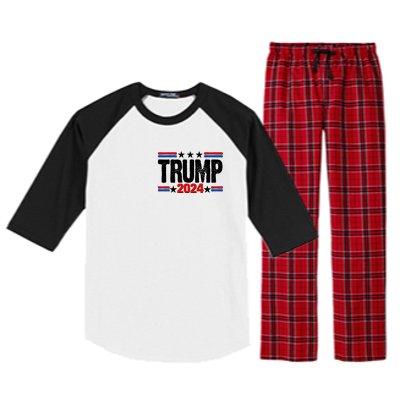 Im Voting For The Felon Trump 2024 Front Back Raglan Sleeve Pajama Set