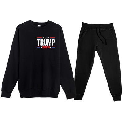 Im Voting For The Felon Trump 2024 Front Back Premium Crewneck Sweatsuit Set