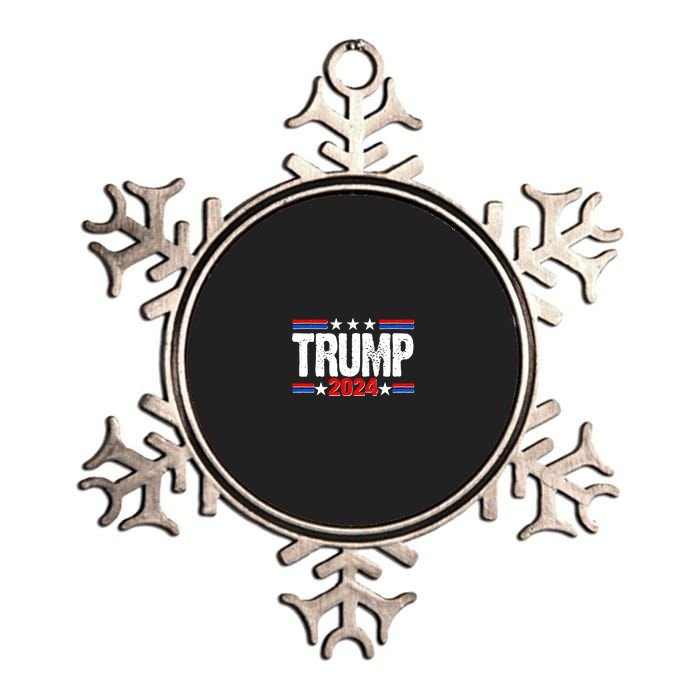 Im Voting For The Felon Trump 2024 Front Back Metallic Star Ornament