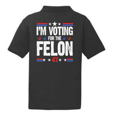 Im Voting For The Felon Trump 2024 Front Back PosiCharge RacerMesh Polo