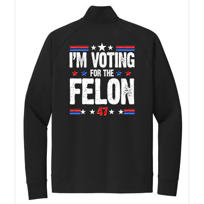 Im Voting For The Felon Trump 2024 Front Back Stretch Full-Zip Cadet Jacket