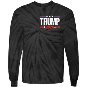 Im Voting For The Felon Trump 2024 Front Back Tie-Dye Long Sleeve Shirt