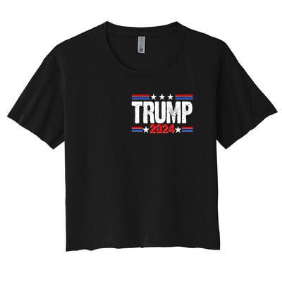 Im Voting For The Felon Trump 2024 Front Back Women's Crop Top Tee