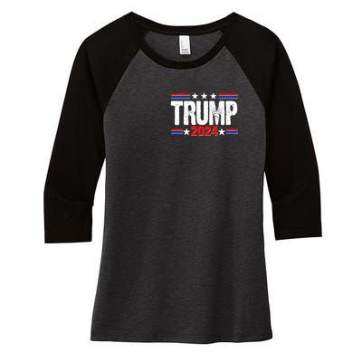 Im Voting For The Felon Trump 2024 Front Back Women's Tri-Blend 3/4-Sleeve Raglan Shirt