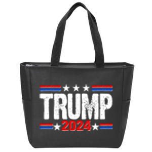 Im Voting For The Felon Trump 2024 Front Back Zip Tote Bag