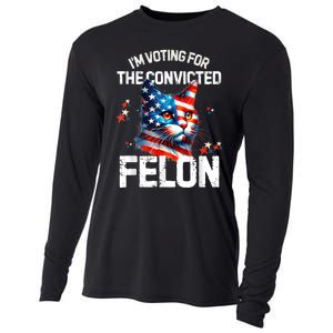 Im Voting For The Convicted Felon Funny Pro Trump Cat Lover Cooling Performance Long Sleeve Crew