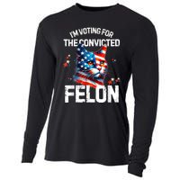 Im Voting For The Convicted Felon Funny Pro Trump Cat Lover Cooling Performance Long Sleeve Crew