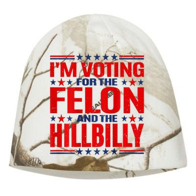 IM Voting For The Felon & The Hillbilly 2024 Kati - Camo Knit Beanie